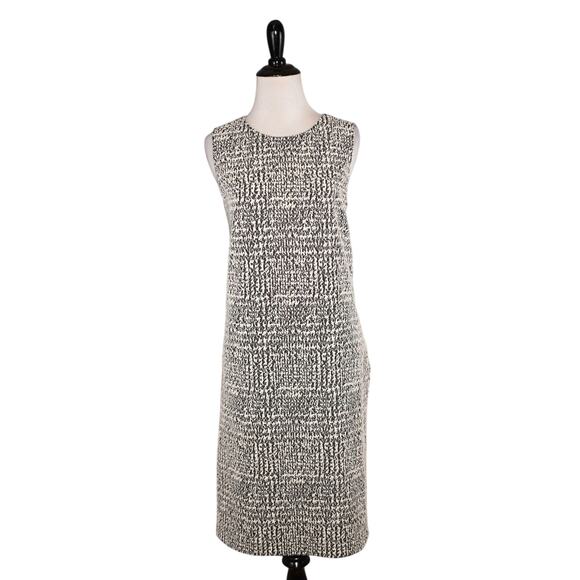 J. MCLAUGHLIN $228 Black Ivory Textured Sleeveless A-line Dress Small - Picture 1 of 6